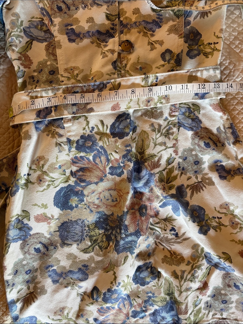 Sézane Cream Mini Dress with Blue and Green Floral Print - Picture 6 of 6